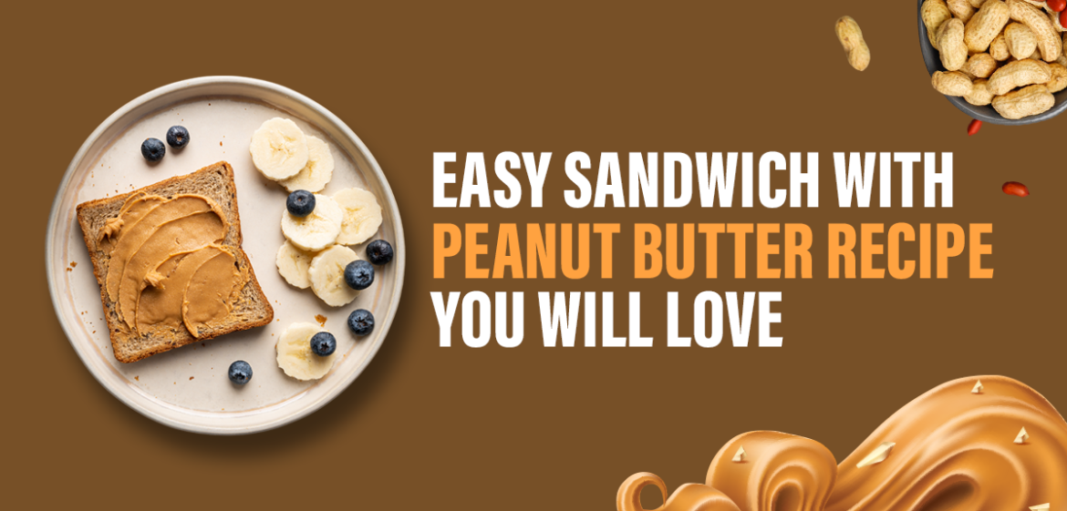 Delicious sandwich with peanut butter filling